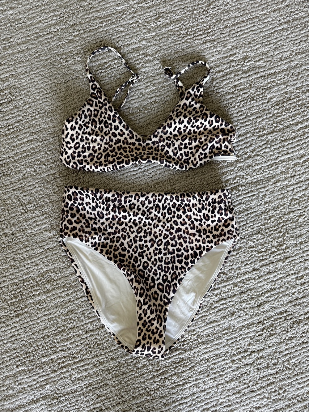 Jcrew sculpt: Leopard-Print Wireless Bra & High-Waist bikini Set